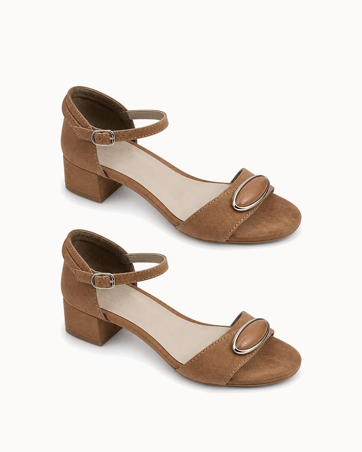 Sandália Bloco Suede Marrom
