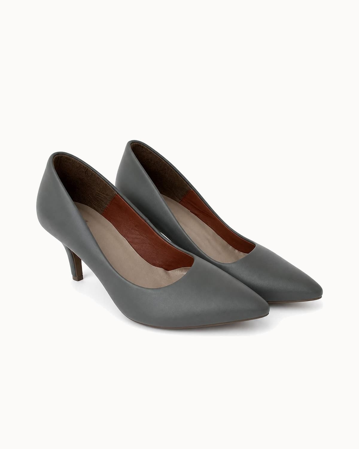 Scarpin Salto Alto Napa Cinza
