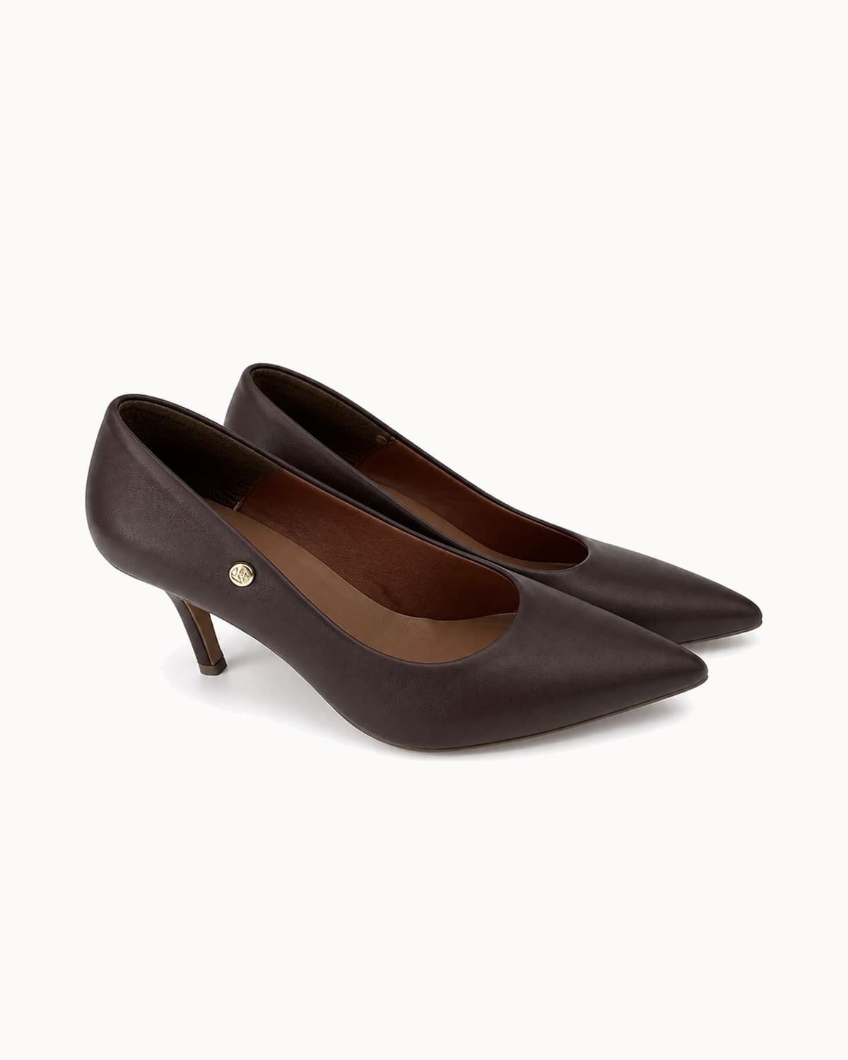 Scarpin Salto Alto Napa Marrom