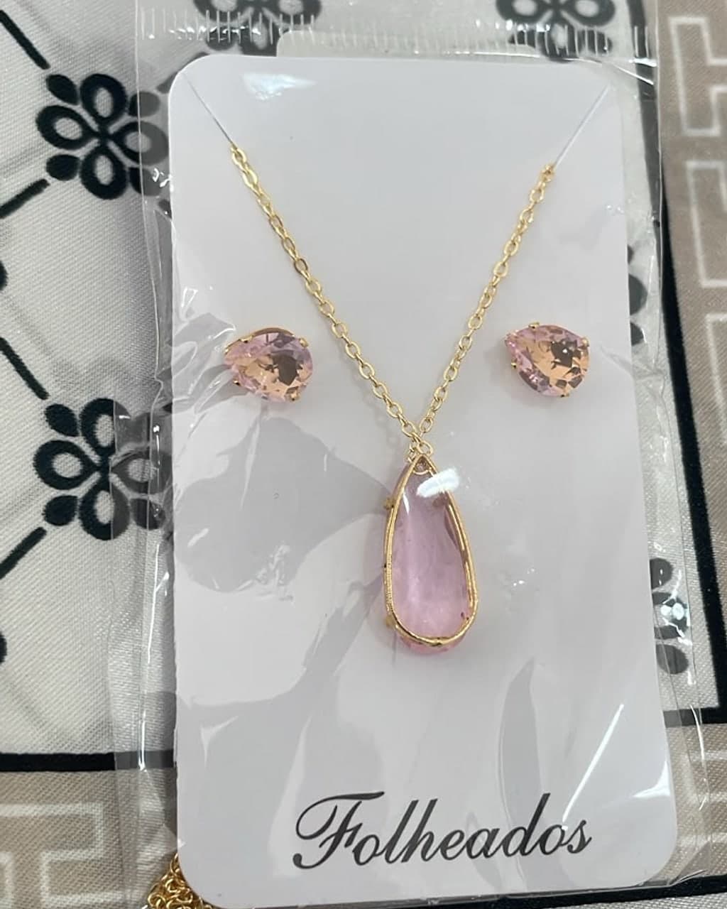 Conjunto Folheado Gota Rosé