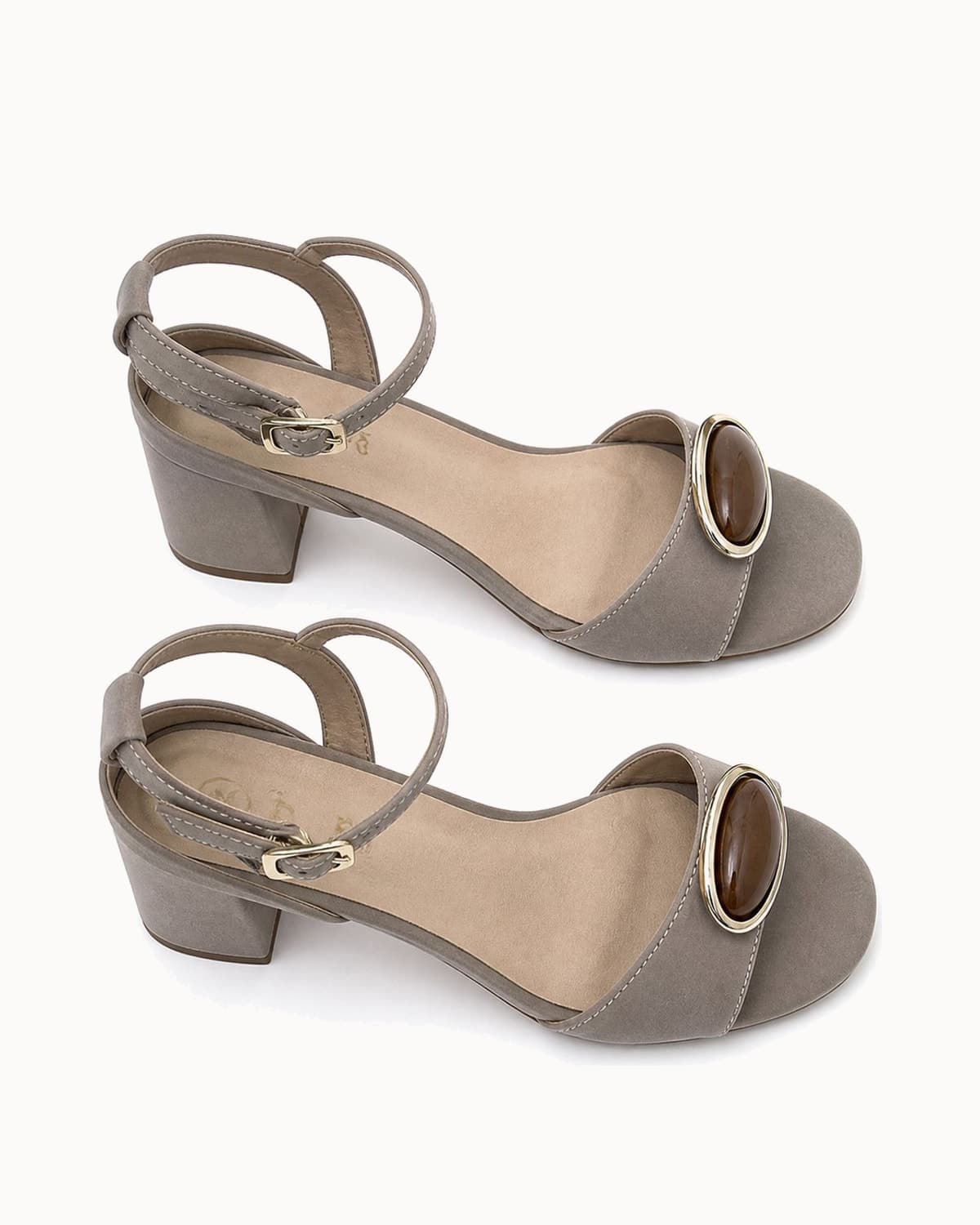 Sandália Bloco Suede Rosa