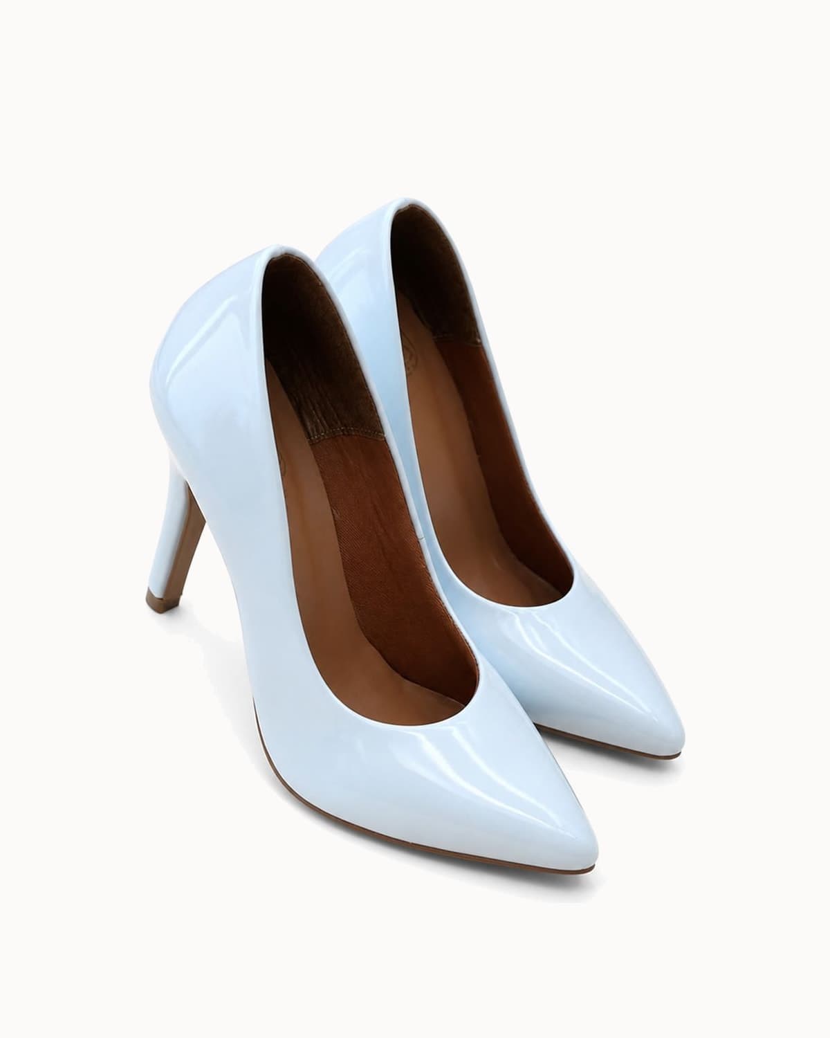 Scarpin Salto Alto Verniz Azul Baby
